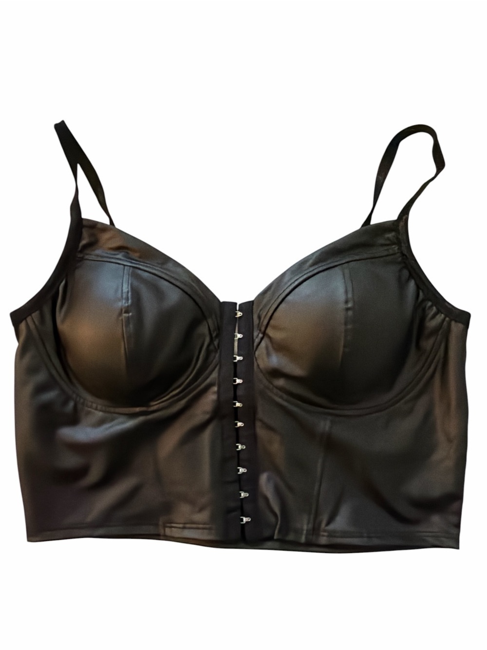 Bozzolo Black Longline Front Hook Bustier Bra NWOT